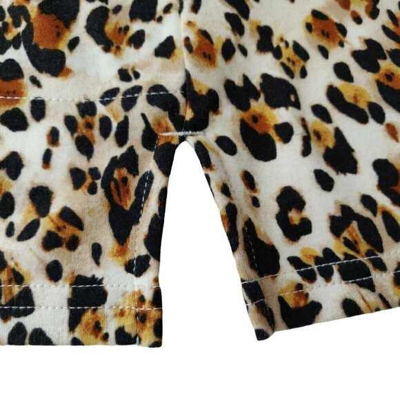 Chico's Leopard Print Tunic Top Sz Petite Large Short Sleeve Square Neck Pockets - Picture 5 of 8
